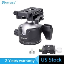 46mm Low Profile Tripod Head Ball Head with Lever Release Clamp   44lbs/20kg
