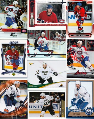    Huge 25 SHELDON SOURAY different cards lot 2004 - 2013 Canadiens Oilers 