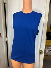 Champion Mens Small Blue Muscle Shirt cotton tee t sleeveless work out