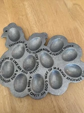 Vintage 1976 York Metal Crafters Pewter Deviled Egg Plate Tray Dish Platter