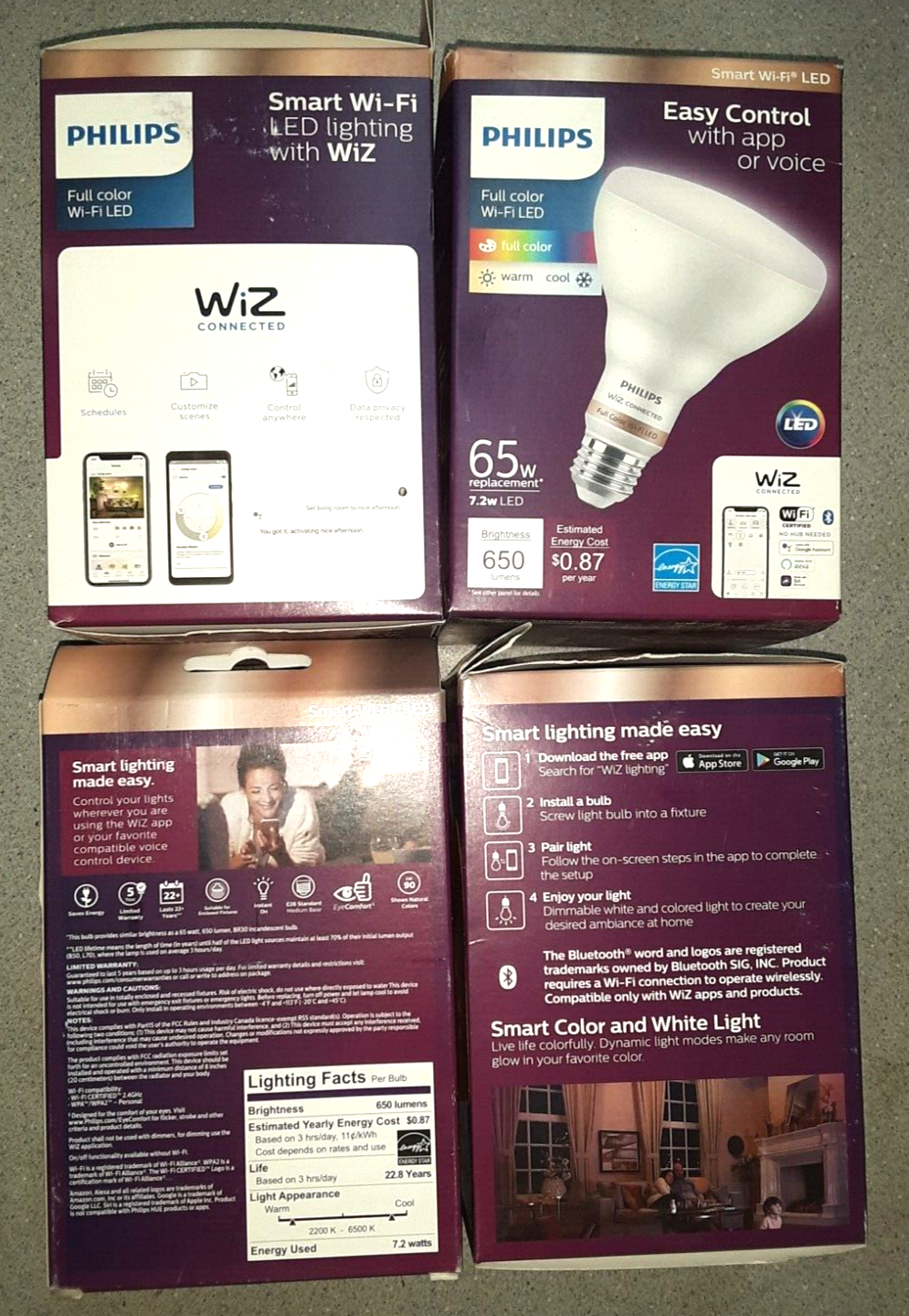 Philips Wiz LED Full Multi Color Wi-fi Smart Flood Light Bulb Dimmable 65w  Br30 for sale online | eBay
