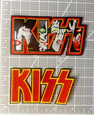  2 KISS Simmons Red  Face Rock and Roll Band Red 4in Iron / Sew-On Patch