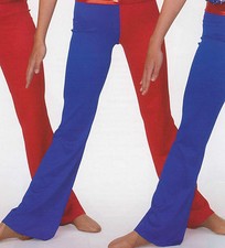 Patriotic Jazz Tap Dance Red Royal Two Toned Spandex Pants Ladies Girls Szs
