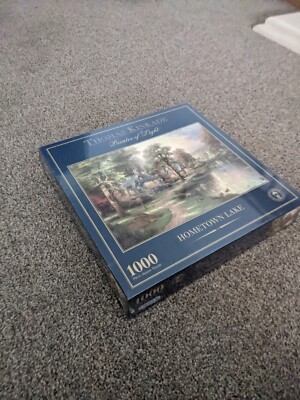 Gibson 1000 Teile Puzzle, Thomas Kinkade, Hometown Lake. Neu & Versiegelt