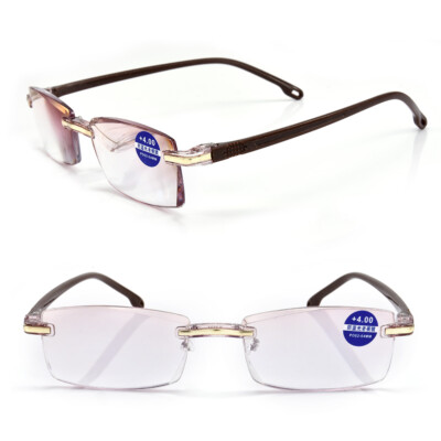 10 Stück Herren-Lesebrille, Rechteckig, Randlos, Blaues Licht Blockierendunisex 235212438715