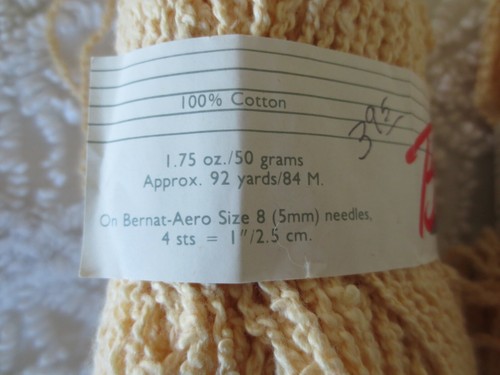 5 - 1,75 oz. Knäuel BERNAT Bimini WEICH GELB Baumwolle GARN - 92 Meter ea. - Bild 2 von 3