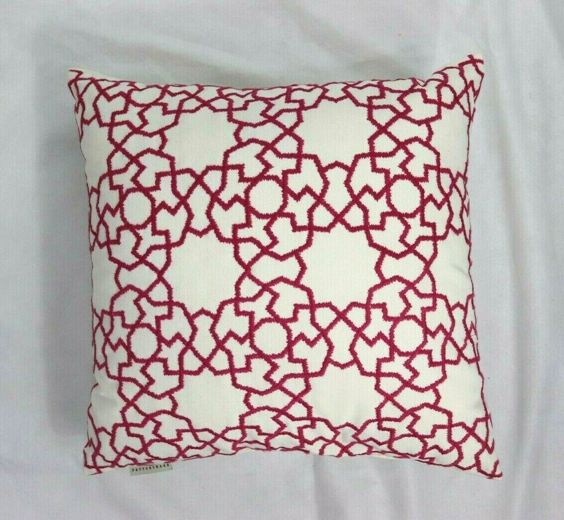 Pottery Barn Moroccan Accent Throw Pillow Ivory Cream Hot Pink 19
