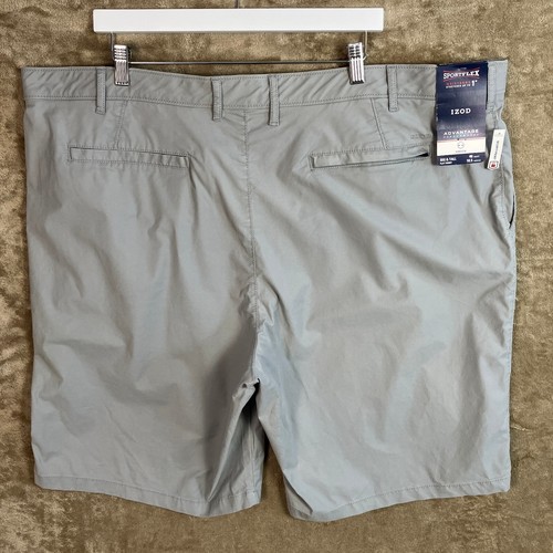 IZOD Men's Advantage Performance SportFlex Stretch Shorts Size 46 Grey NWT - Picture 2 of 14