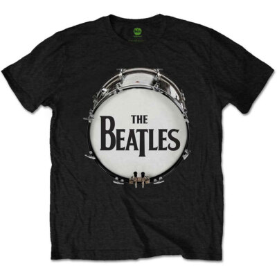 The Beatles 'Original Drum Skin' (Black) T-Shirt - NEU & OFFIZIELL!