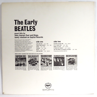THE BEATLES ‎– The Early Beatles 1974 2nd Japan issue LP EX/NM w