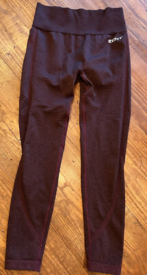 ECHT Leggings Burgundy and Black Blended Color XS Or S No Tag, See Measurements