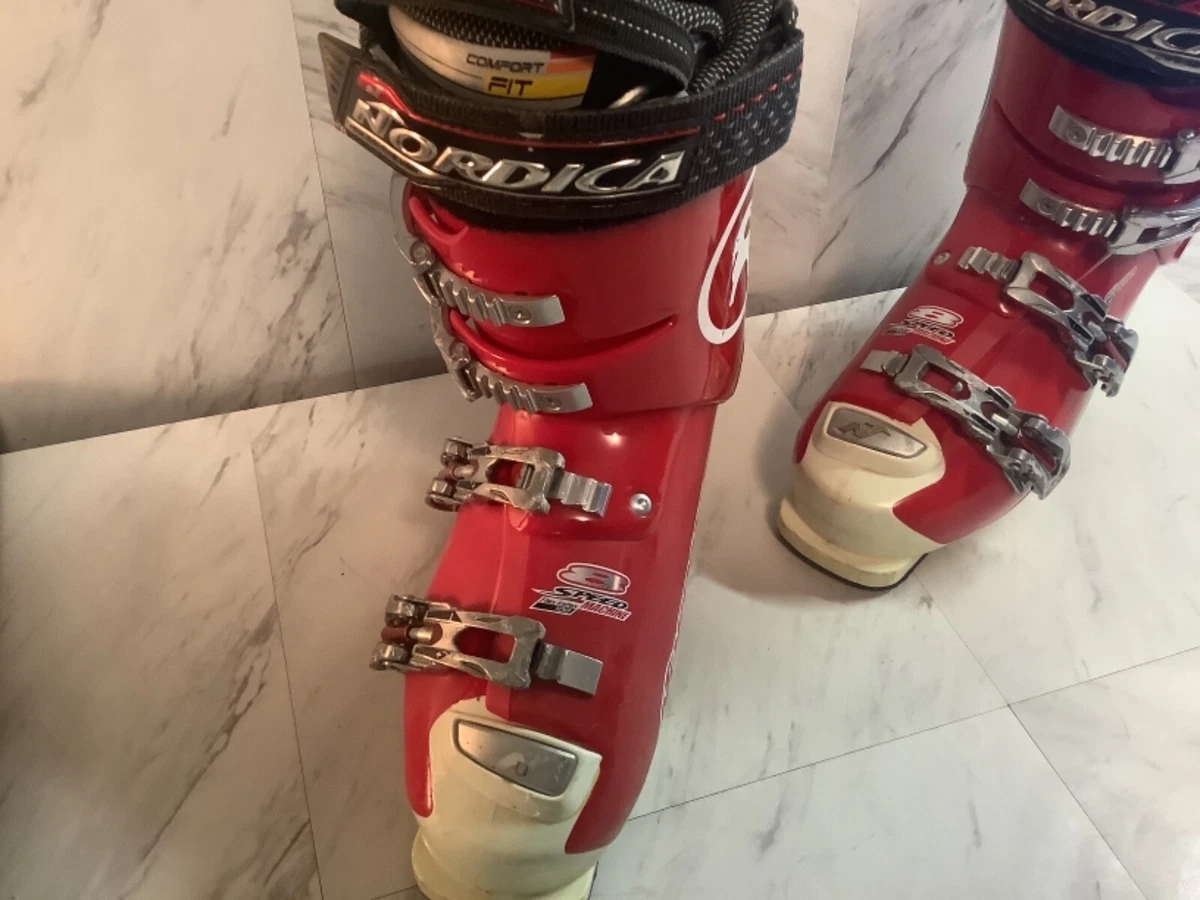 NORDICA RED WHITE DUAL DENSITY MENS SKI BOOTS HP Speed machine 8