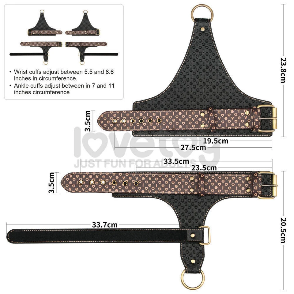 Комплект удерживающих устройств для кровати из полиуретана Bondage Reign манжеты запястья и лодыжки завязываются - Изображение 2 из 4