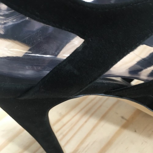 Franco Sarto Heels Womens 8 Ascot Casual Buckle Strappy Slingback Black Suede - Picture 5 of 17