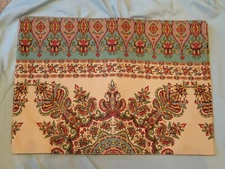 Vintage Style Tan teal burgundy paisley Place Set 4 Pier 1 LN 