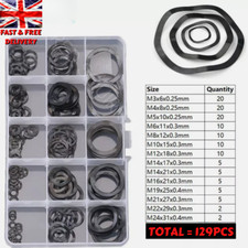 129Pcs Spring Wave Washers Set Durable Steel Gasket Kit for DIY Auto Plumbing