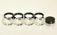 5,10,20 Pack Thick Bottom Low Profile 7ml Glass Jars With Black Lids