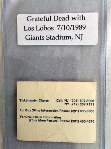 1989 THE GRATEFUL DEAD con biglietto LOS LOBOS ~ 10 luglio 1989 ~ Giants Stadium, NJ - Foto 4 di 4