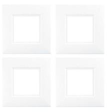 4 x SINGLE LIGHT SWITCH SOCKET WHITE FINGER PLATE SURROUND WALL PANEL COVER