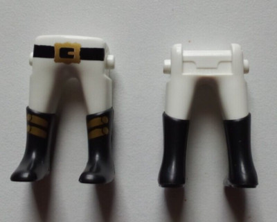 Lot De 4 Paires De Jambes Playmobil Neuves - Noir Et Argent, Pour Figurines Pirates