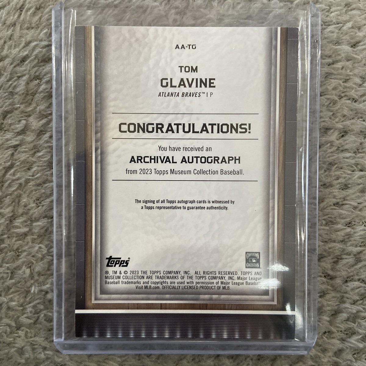2023 TOPPS Museum Tom Glavine Auto /20 | eBay