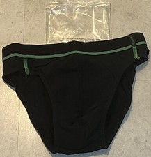 JOCKEY Vintage Cotton Stretch Midrise Brief - Medium, black w/grn