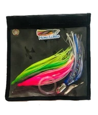 8.5" Honu Metal Head Saltwater Trolling Lure with set of 3 skirts