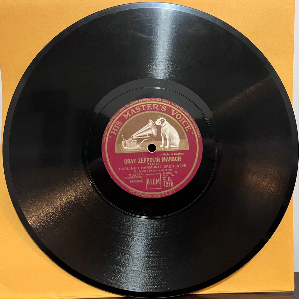 His Master's Voice 1930s UK Graf Zeppelin Marsch - 10" Shellac 78RPM Record - E Foto 2 de 4