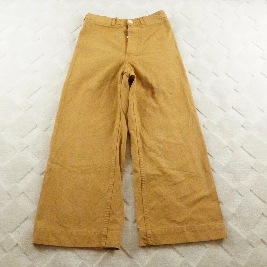 Pantalón Marinero Jesse Kamm Mujer Pequeño Cintura Alta Recortado Pierna Ancha