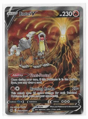 Entei V GG36/GG70 Crown Zenith Galarian Gallery Holo Pokemon TCG Card NM