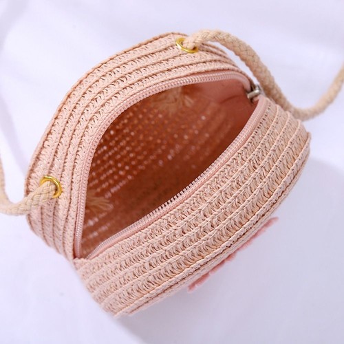 Shell Shape Straw Handbag Woven Summer Beach Bag Straw Bag Kid Children - Picture 5 of 22
