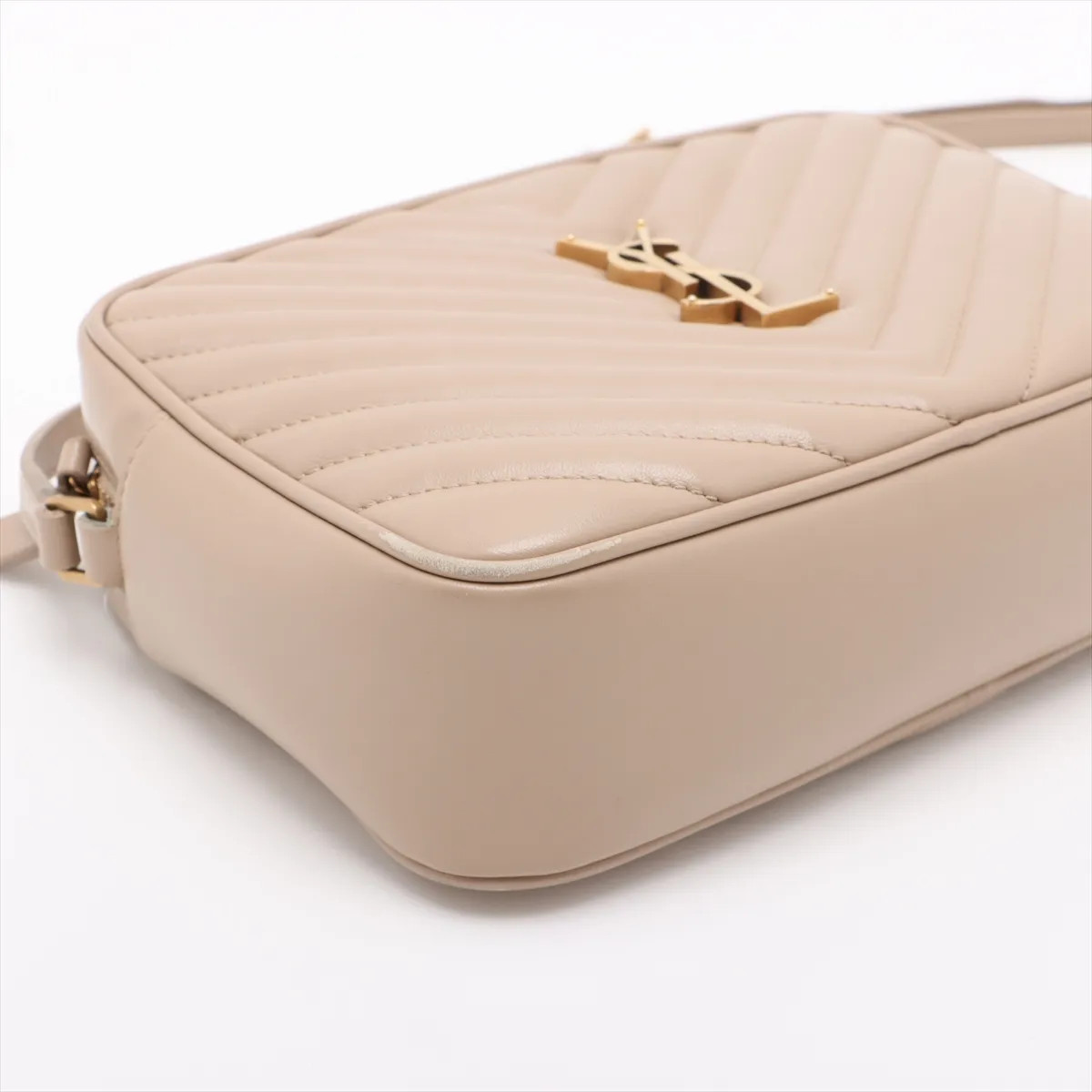 Borsa a tracolla Saint Laurent Paris Lou Camera in pelle beige 612544