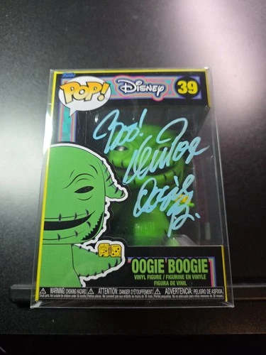 Signed Ken Page Funko Pop! Vinyl: Disney - Oogie Boogie (Black Light) OCCM COA