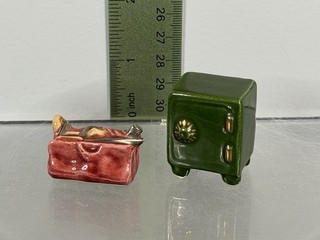 Arcadia Mini Miniature Money Safe & Locksmith Bag Salt And Pepper Shakers