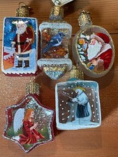 9) Merck old world family rare miniature inside art vintage Christmas ornaments