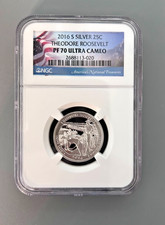 2016 S THEODORE ROOSEVELT SILVER 25C PF-70 ULTRA CAMEO NGC
