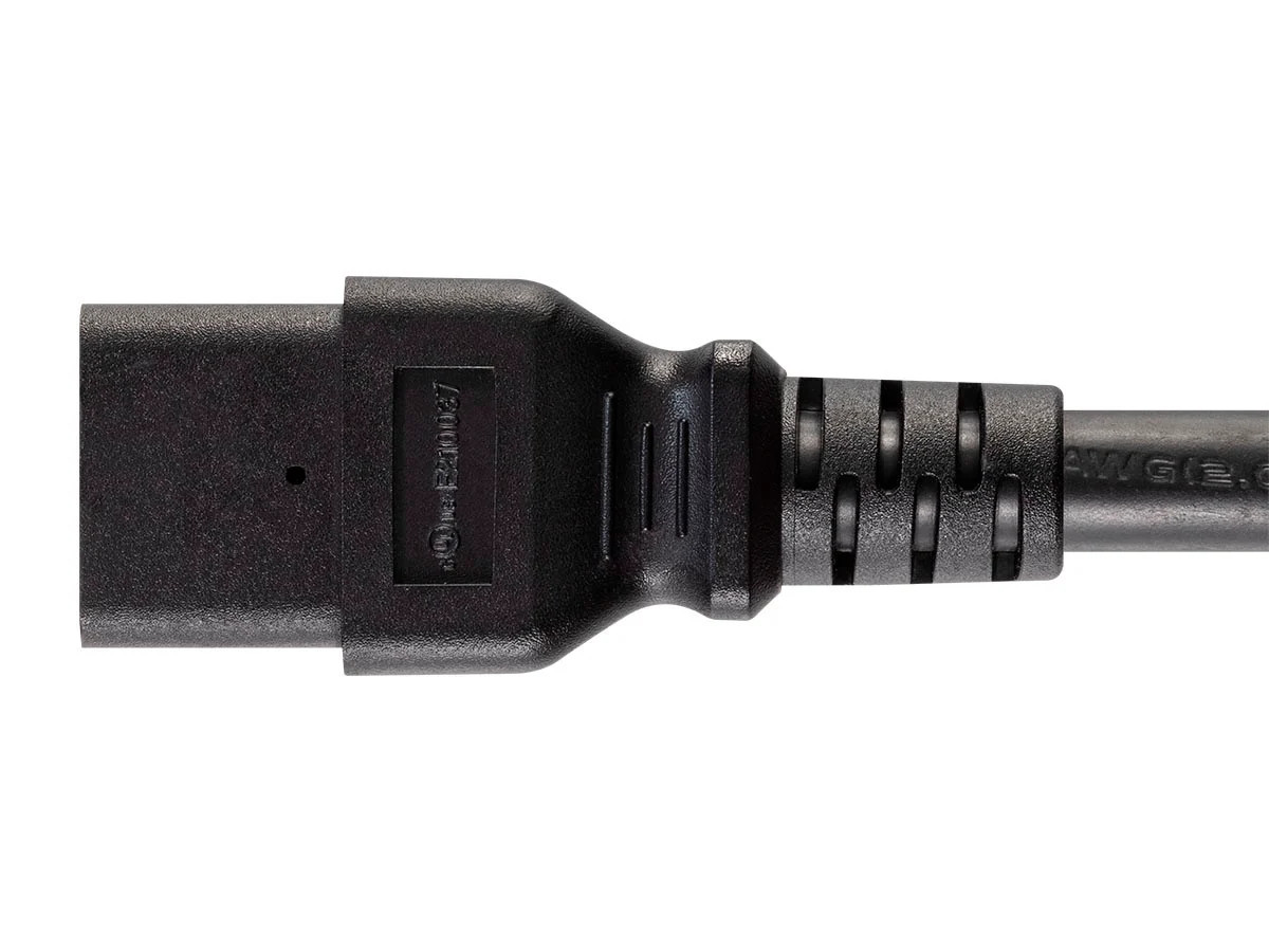 Monoprice Heavy Duty Extension Cord 6ft - Black, IEC 60320 C20 to