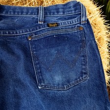 Vtg Wrangler Jeans Mens 42x36 Blue Denim Cowboy Cut Straight Leg 13WMZ Made USA