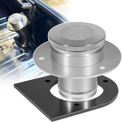 17-2530 Billet Aluminum Remote Fuel Tank Filler Neck, Gas Cap and Silver 