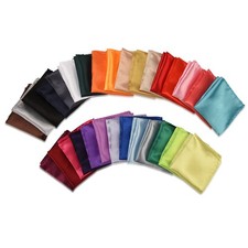 30 Pack Pocket Squares for Men, Solid Color Satin Handkerchiefs for Men, 8.5x...