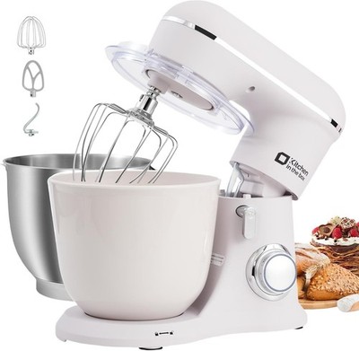Kitchen in the Box Standmixer, 4,5L + 5L zwei Schüsseln Küchenmaschine zum Backen, 10 Spe