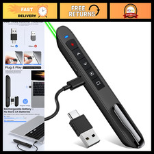 Wireless Presentation Clicker for PowerPoint, USB-C Rechargeable Remote for Teac