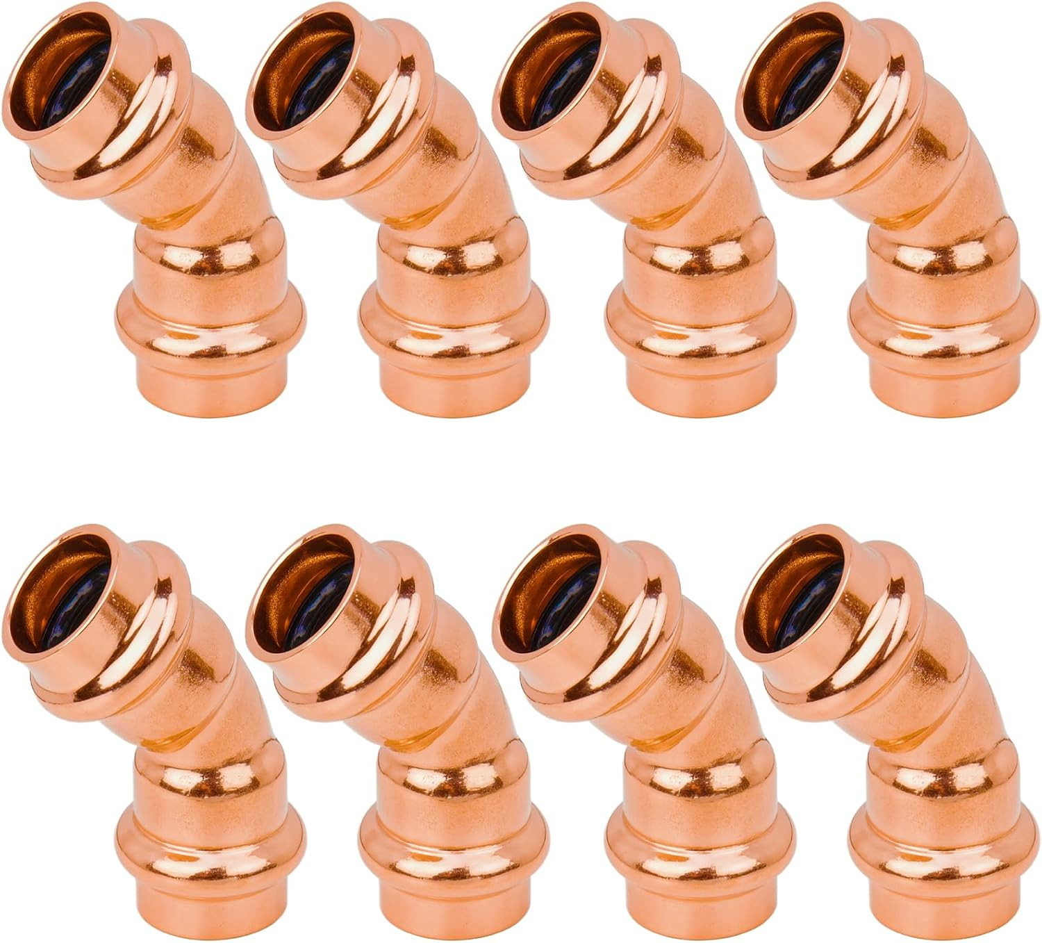 6 Pack 1/2" Pro Press Copper 45 Degree Elbow Fittings Coupling Adapter