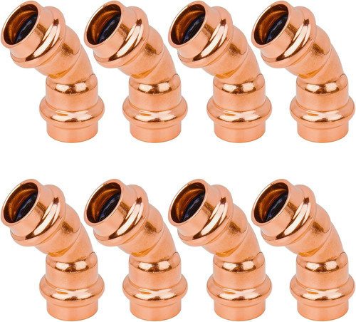 6 Pack 1/2" Pro Press Copper 45 Degree Elbow Fittings Coupling Adapter