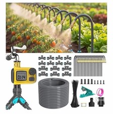 98FT 1/2" Drip Irrigation System Kit with Water Timer for Garden