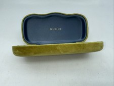 GUCCI Velvet Eyeglass Sunglasses Case Hard Shell Yellow Green