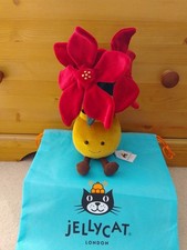 Jellycat. Amuseables Poinsettia. Gold Pot. Genuine. Brand New With Tags And Bag.