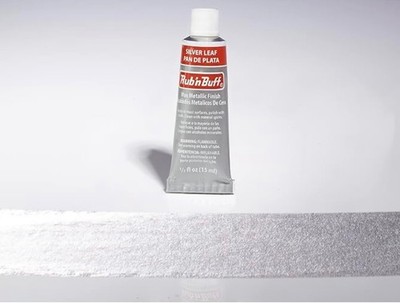 76370K Rub 'n Buff Wax Metallic Finish, Silver Leaf, 0.5-Fluid Ounce