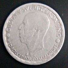 Sonderpreis: 1 schwedische Krone 1943 Silbermünze Prägestätte G