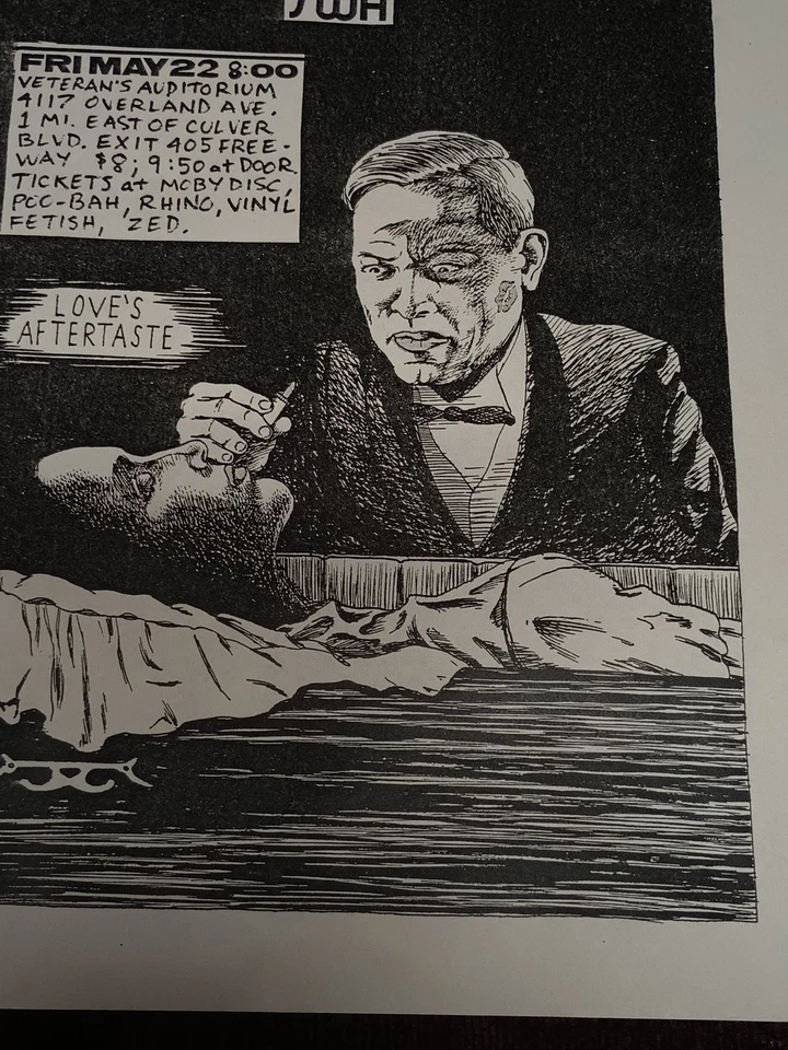 Raymond Pettibon Original Flyer Throbbing Gristle Punk Flyer 100% Original Calif Foto 3 de 4